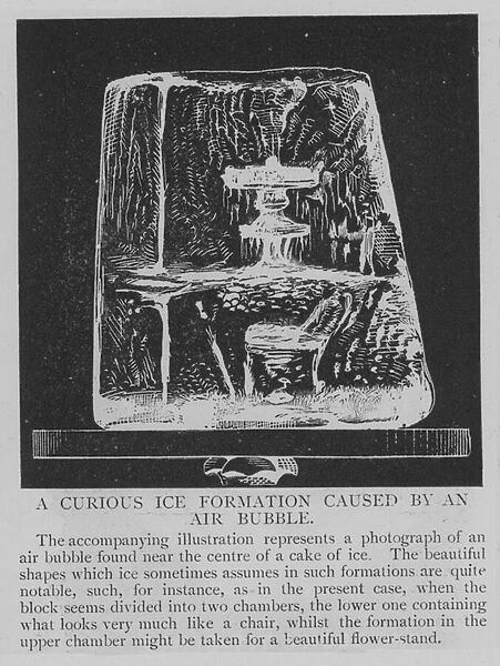 A Curious Ice Formation Caused by an Air Bubble (engraving)