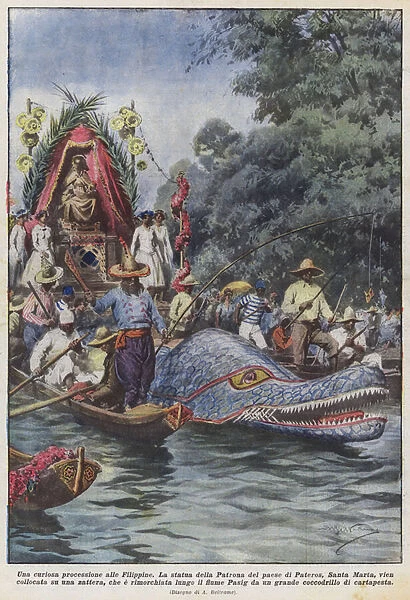 A curious procession to the Philippines (colour litho)