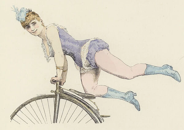 Cycling artiste (colour litho)