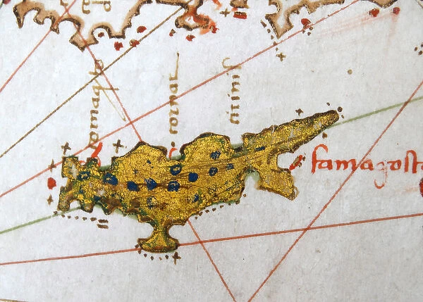 Cyprus, Renaissance map of Europe, Jacopo Russo (after), 1528