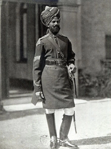 Dafadar of the 1st Bengal Cavalry, 1896 (b  /  w photo)