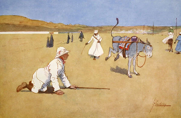 On the Dam Road, Assouan, from The Light Side of Egypt, 1908 (colour litho)