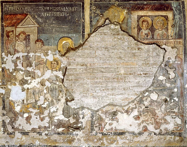 Damaged fresco from Santa Maria Antiqua, Rome (fresco)