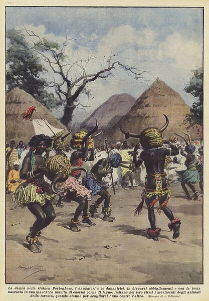 Dance in Portuguese Guinea (colour litho)