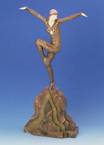 Dancer of Kapurthala (gold painted gilt bronze and ivory)