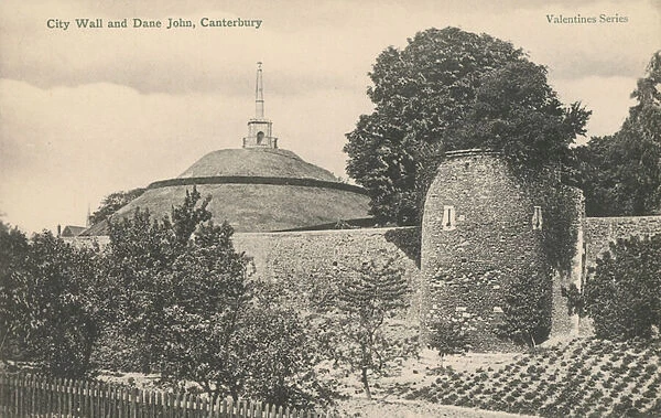 Dane John monument and city walls, Canterbury, Kent (b  /  w photo)