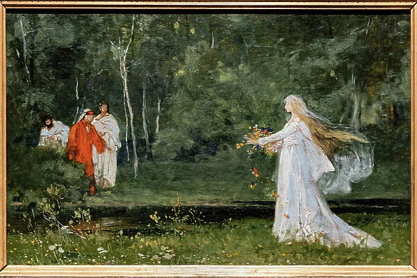 Dante meeting Matelda, 1876-87 (oil on canvas)