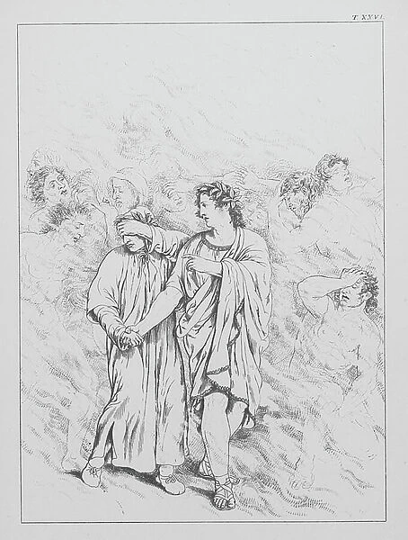 Dante's Divine Comedy, Purgatorio (Purgatory), Plate XXVI (litho)