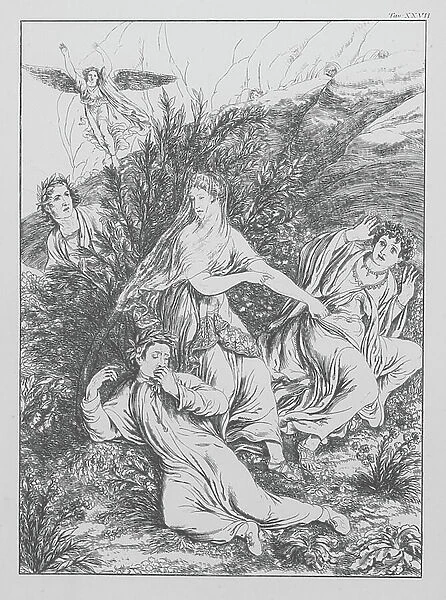 Dante's Divine Comedy, Purgatorio (Purgatory), Plate XXVII (litho)