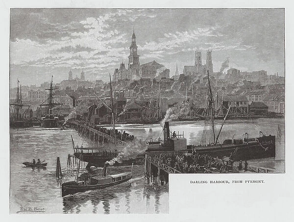 Darling Harbour, from Pyrmont (engraving)