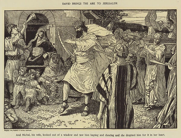 David brings the Ark to Jerusalem (engraving)