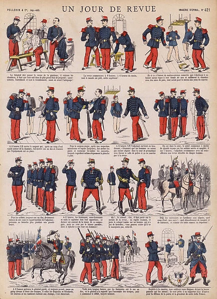 Day of a military parade (colour litho)