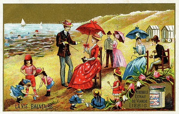 A day at the seaside in France late 19th century