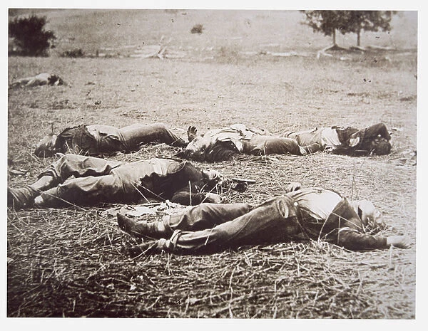 Dead on the Field of Gettysburg, July 1863 (b  /  w photo)