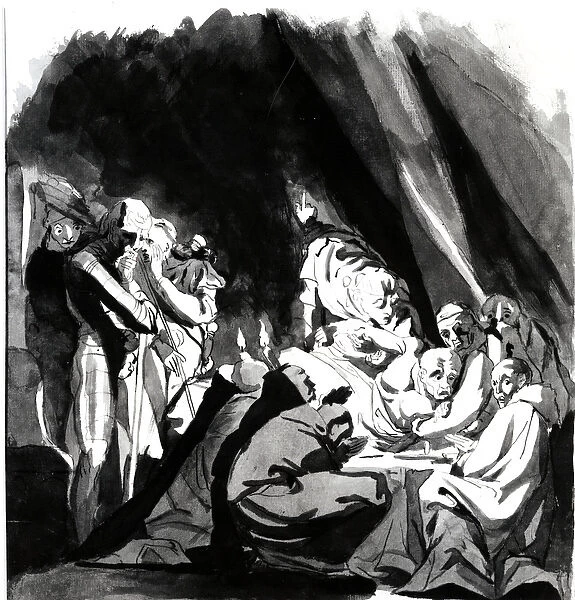 Death of Cardinal Beaufort, illustration from Shakespeares Henry VI