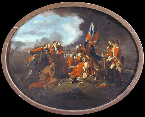 The Death of General Wolfe (1727-59) on 13th September 1759, c. 1770 (oil on copper panel)