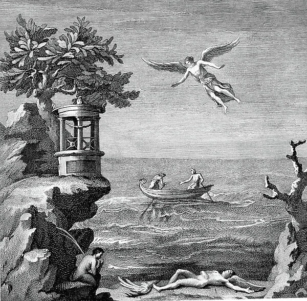 Death of Icaros. 18th century (engraving after wall painting)