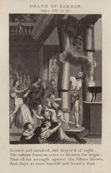 Death of Samson, Judges XVI, ver 30 (engraving)