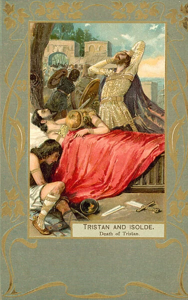 Death of Tristan (colour litho)