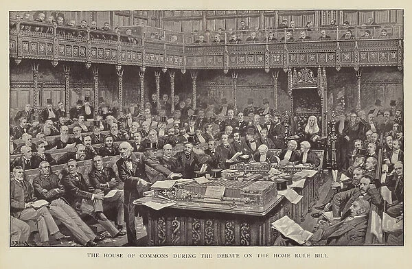 Debate on the Home Rule Bill in the House of Commons (engraving)