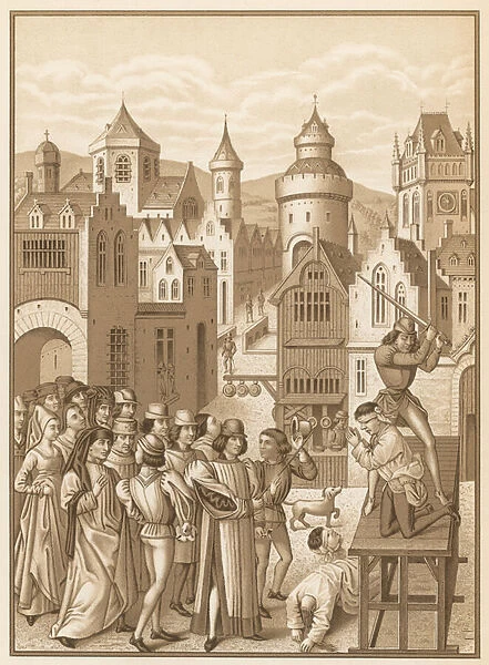 Decapitation of Guillaume de Pommiers (chromolitho)