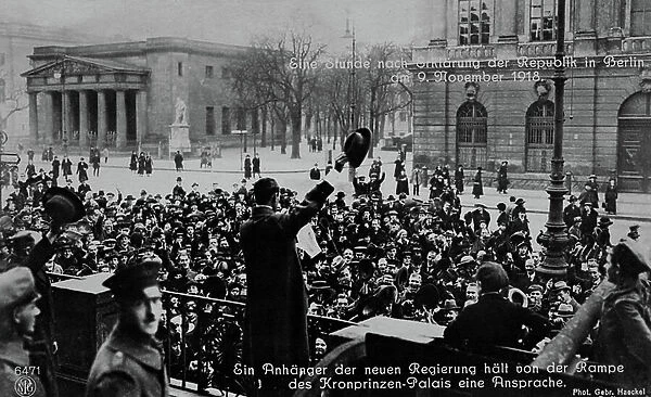 The Declaration of a Republic in Berlin, 9 November 1918