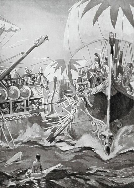 The Defeat of an Ionian Fleet (litho)