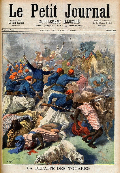 The defeat of the Tuareg. French colonial troops under the command of Lieutenant-Colonel