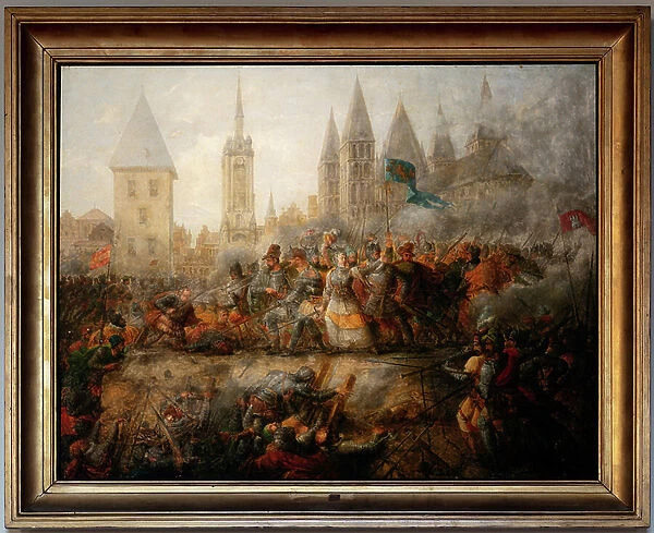 Defense of Tournai by the Princess of Epinoy, Philippe-Auguste Hennequin, Museum of Fine Arts of Tournai, 1824 (?)