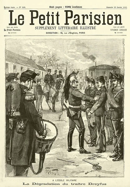 Degradation of Captain Alfred Dreyfus at the Ecole Militaire, Paris (engraving)