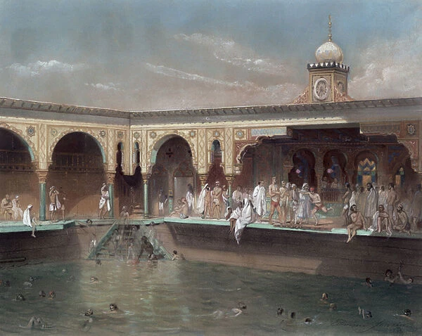 The Deligny Baths, Paris, 1842 (w  /  c on paper)