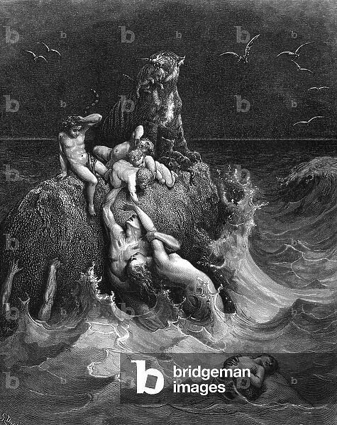 The Deluge, 1866 (engraving)