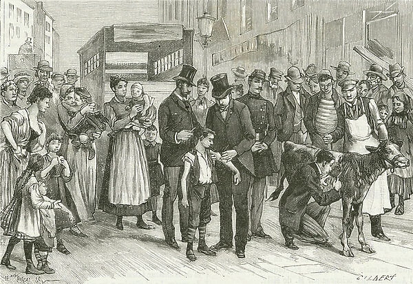 Depiction of Vaccination. 19th century (engraving)