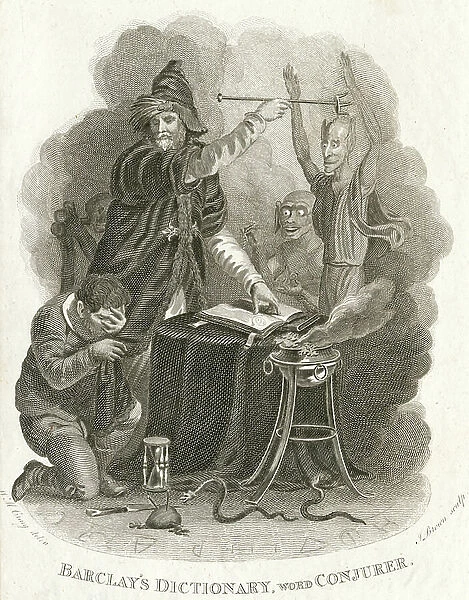 Depiction of witchcraft. 16th century (engraving)