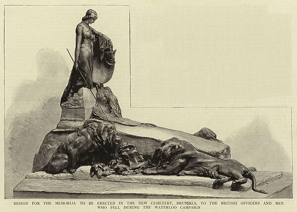Design for the Memorial to be erected in the New Cemetery, Brussels, to the British Officers and Men who fell during the Waterloo Campaign (engraving)