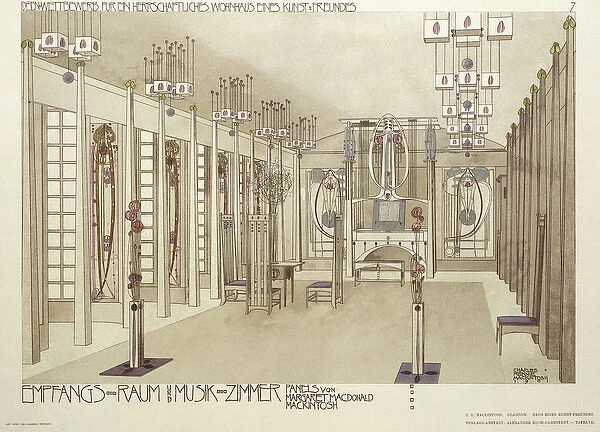Design for a Music Room, c. 1901 (colour lithograph)