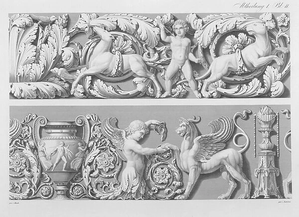 Designs for classical friezes, from Precision Book of Drawings