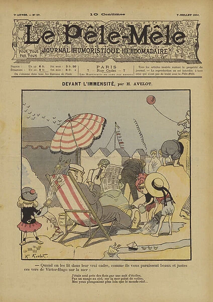 Devant l immensite. Illustration for Le Pele-Mele, 1901 (colour litho)