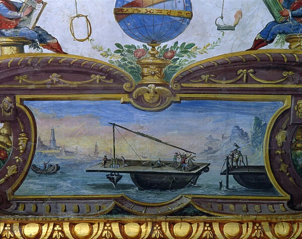 Device for dredging the sea, Stanza della Mattematica, 1587-1609 (fresco)