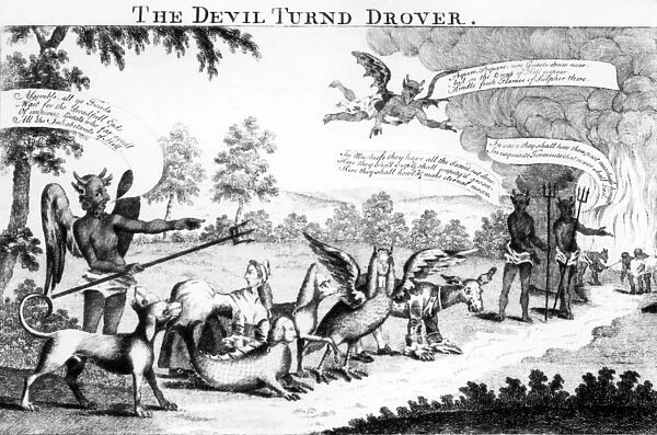 The Devil turnd Drover, published by William Tringham, 1756 (etching)