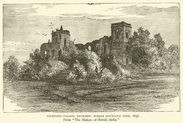 Dilkusha Palace, Lucknow, where Havelock died, 1857 (engraving)