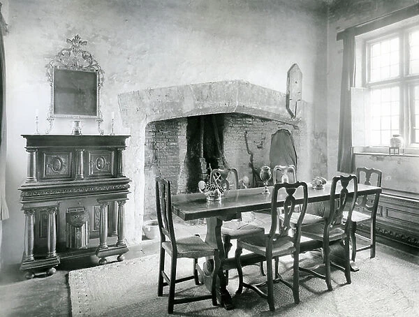 The dining room, Beckley Park, Oxfordshire, from The English Manor House (b / w photo)