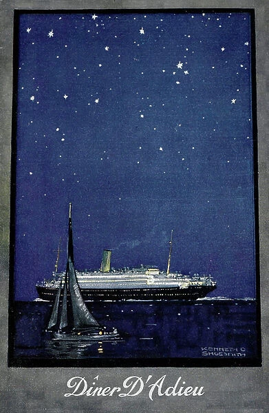 Dinner D'adieu: menu cover from RMSP Araguaya (1906), 1927 (menu)