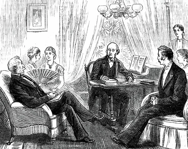 An after dinner drawing-room scene, 1850