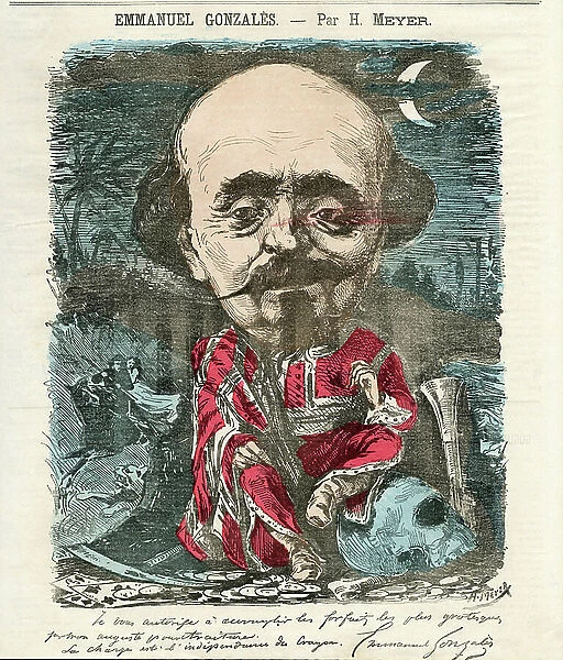 Diogene, 1867_10_26 - Illustration by Henri Meyer (1844-1899): Gonzales Emmanuel (1815-1887)