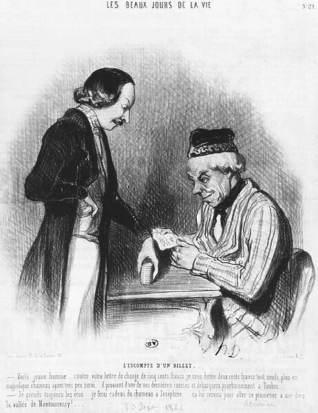 Discounting a note, 30th September 1844 (litho) (b  /  w photo)