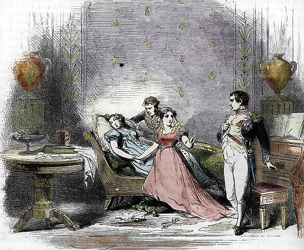 Divorce of Napoleon I (1769-1821) and Impress Josephine (1763-1814), fainted by her children Eugene and Hortense, 16 December 1809 (The emperor Napoleon I announces to Josephine their divorce)