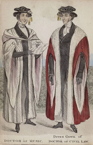 Doctor of Music, Dress Gown of Doctor of Civil Law (coloured engraving)