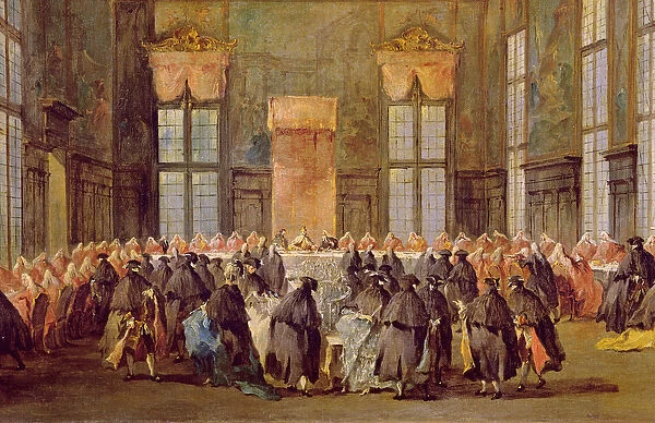 The Doge at the Feast for the Opening of the Carnival of Venice (oil on canvas)