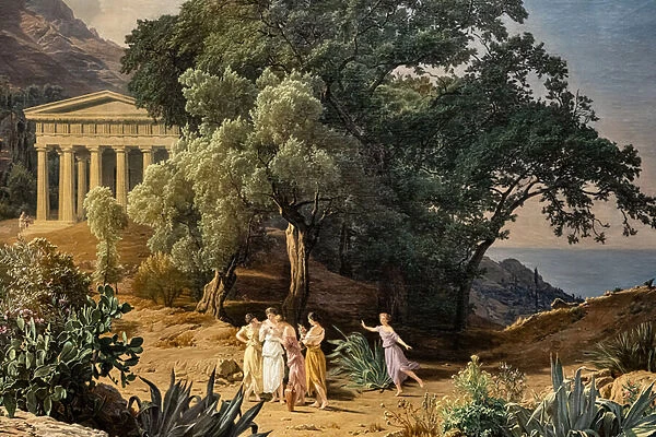 A Doric Tmeple with Castelmola and Taormina in the background, 1849 (oil on canvas)